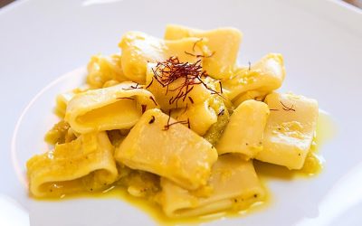 Paccheri con pistilos de azafrán